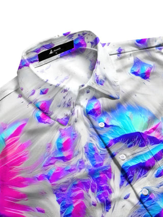 men's art print shirt side view