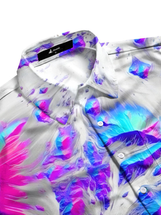 men's art print shirt side view