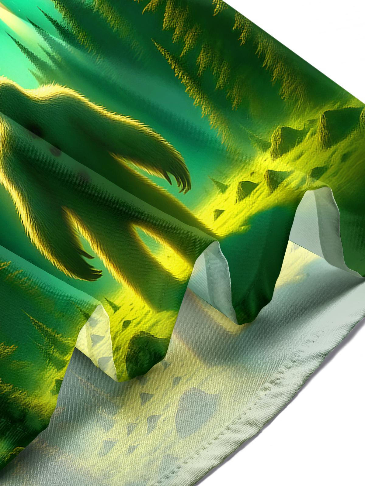 Orangutan Alien Flying Saucer Men's Pocket Short Sleeve Shirts