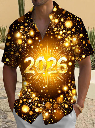 Men's graphic short sleeve pocket shirt front view