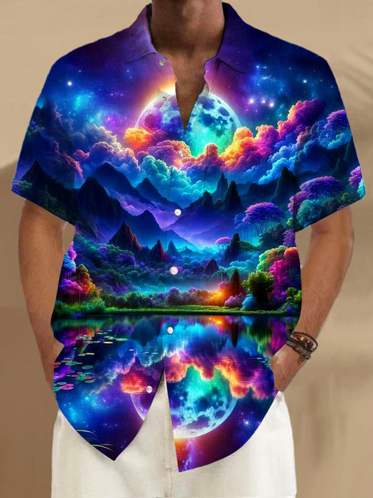 men's patterned sweater shirt front view