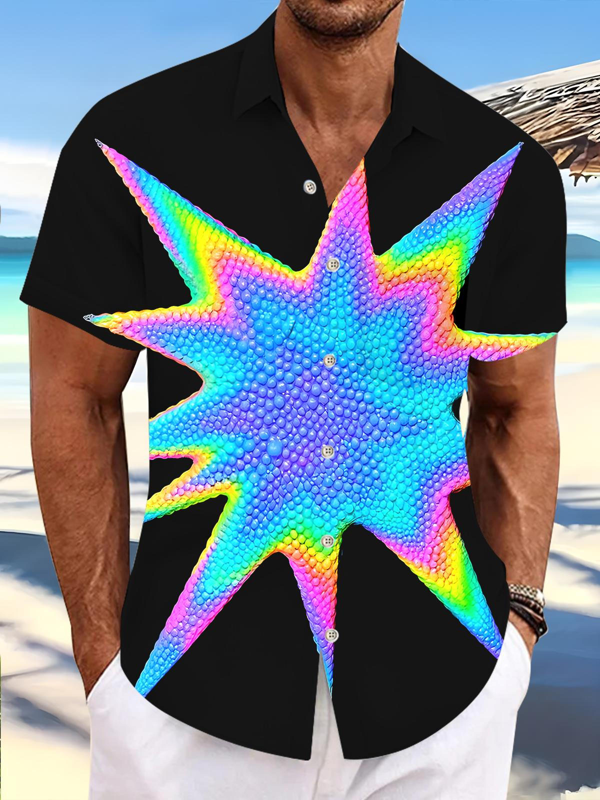 Tie Dye Men's Pocket Short Sleeve Shirts