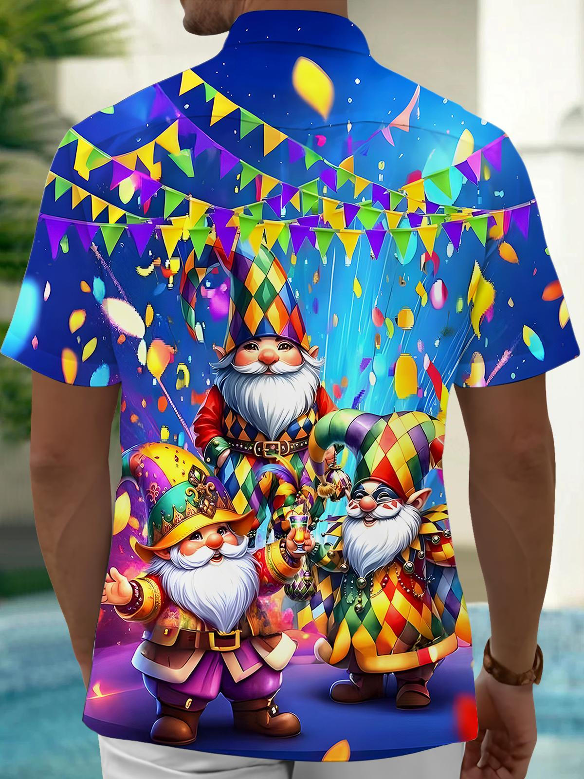 Mardi Gras Men's Pocket Short Sleeve Shirts