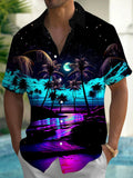 Coconut Tree Men's Pocket Short Sleeve Shirts