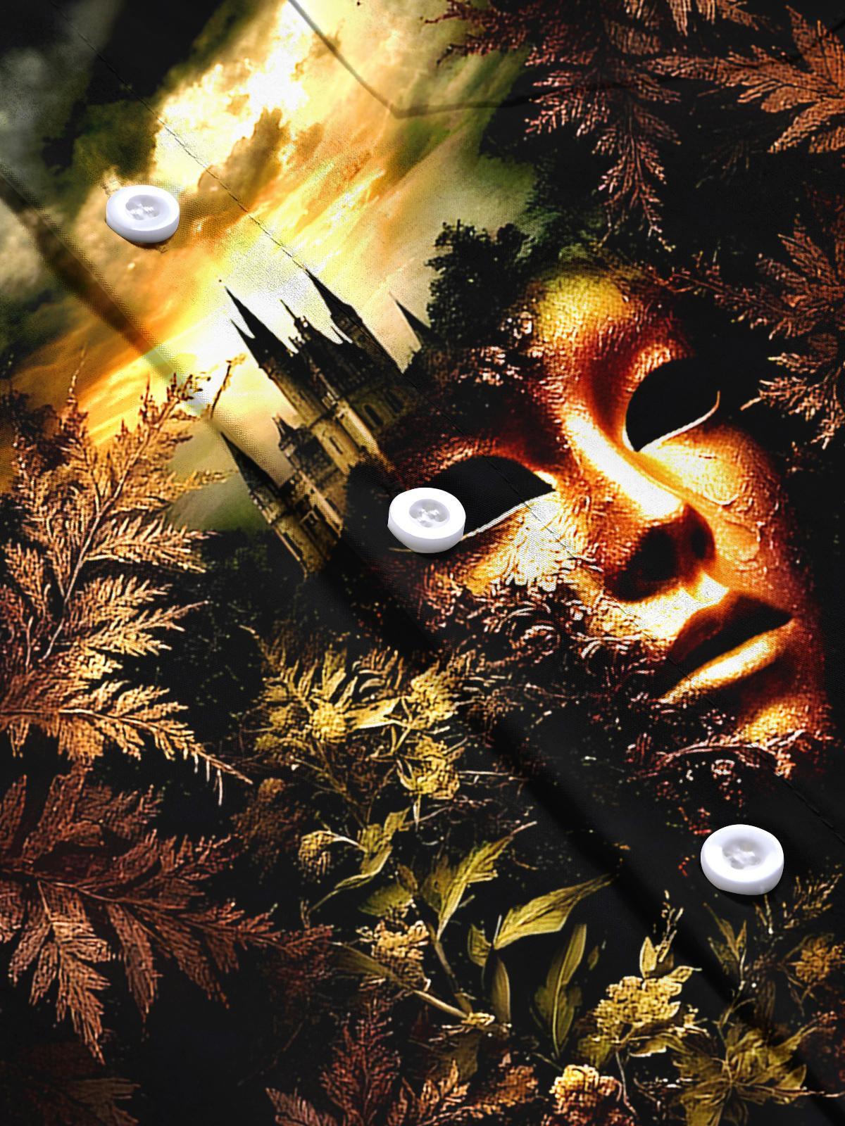 Retro Face Men's Pocket Short Sleeve Shirts