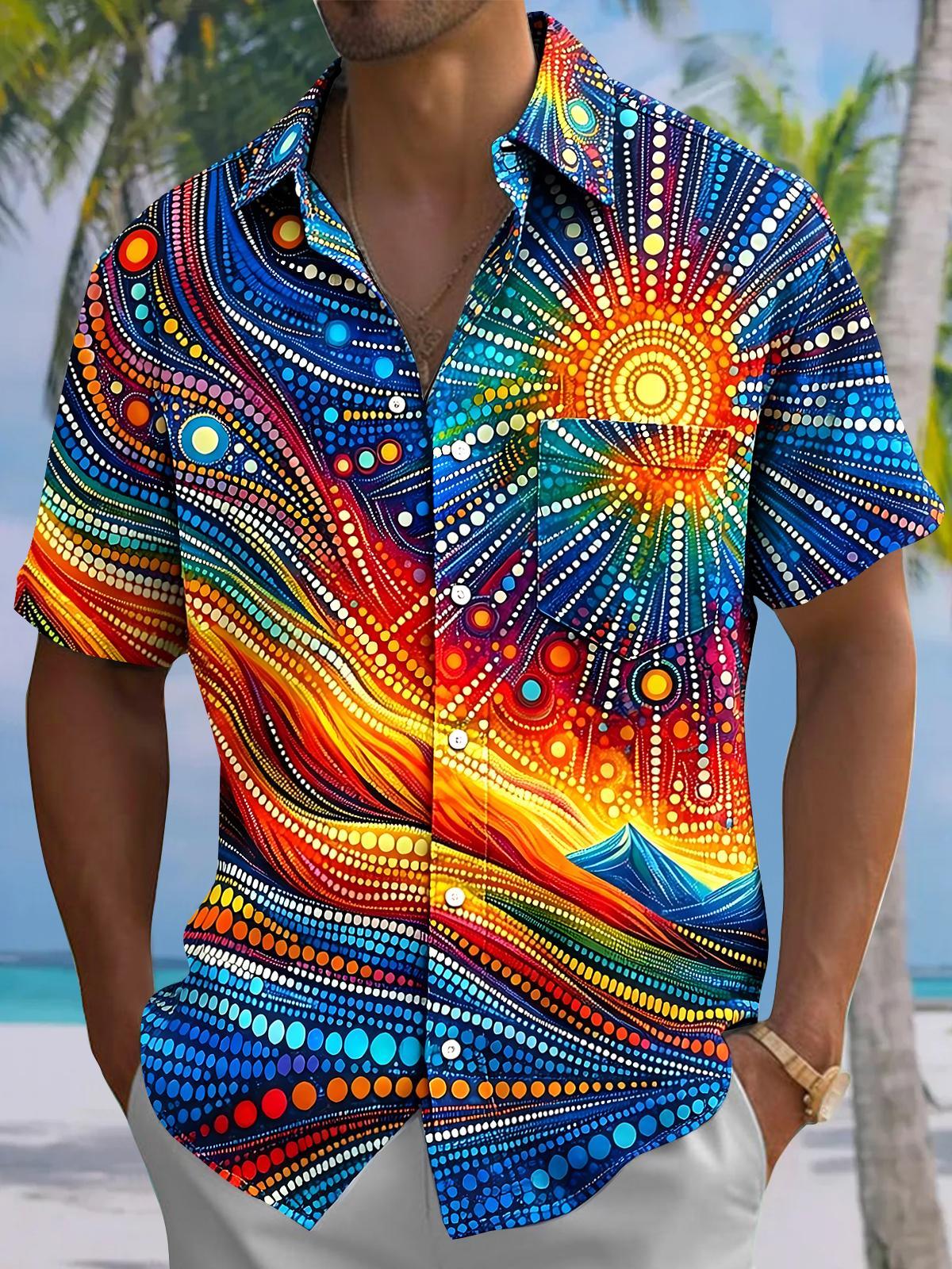 Art Sun Men's Pocket Short Sleeve Shirts