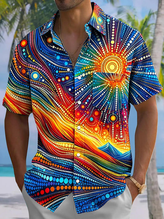 Art Sun Men's Pocket Short Sleeve Shirts