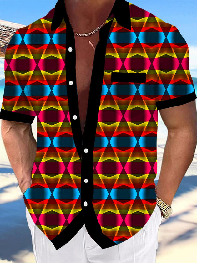 men's patterned sweater shirt front view