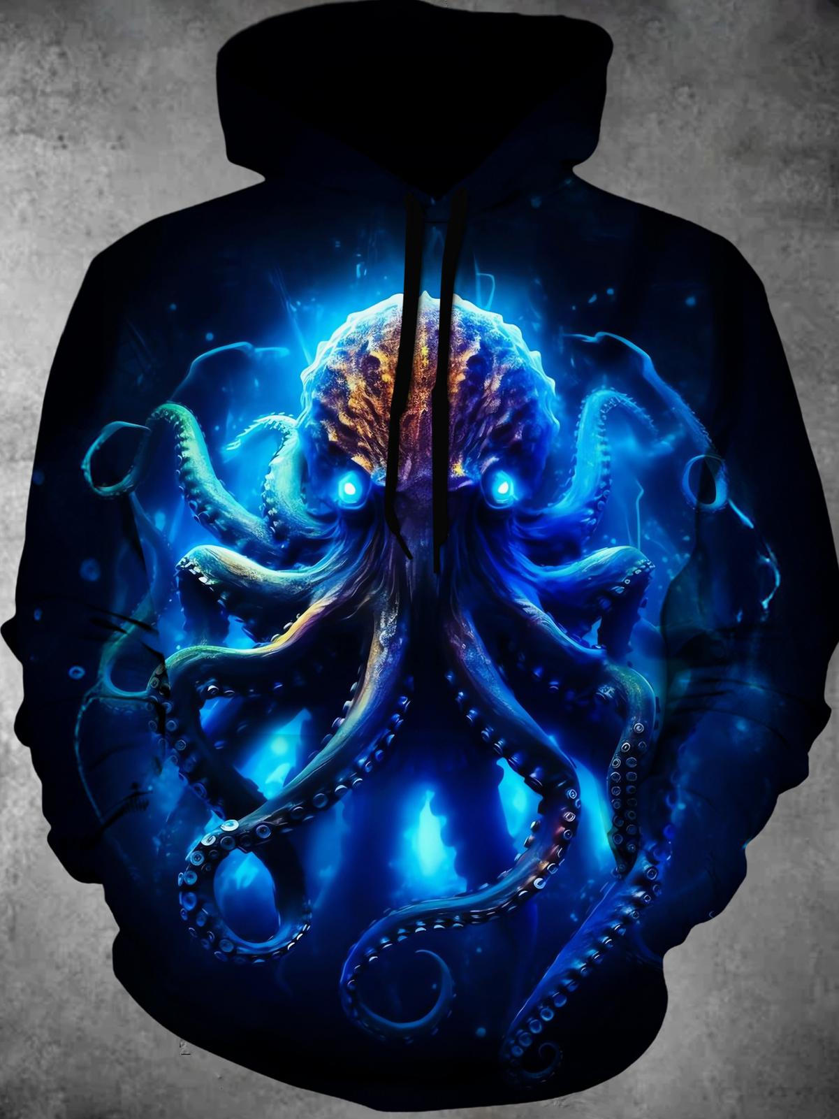 Octopus Round Neck Short Sleeve Men's T-shirt