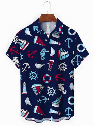 Men's pocket short sleeve shirt front view
