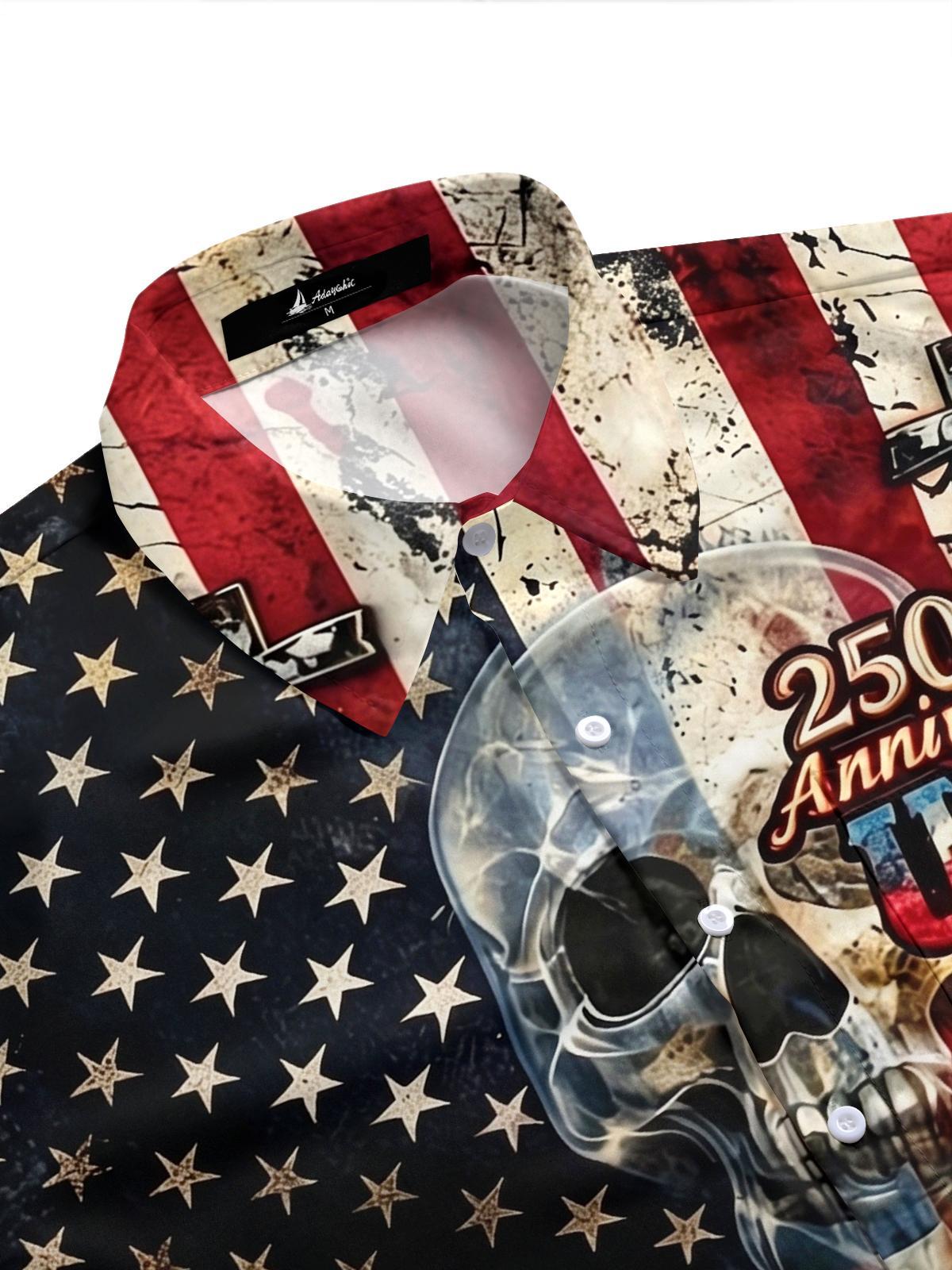 men's gothic print shirt side view