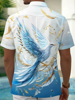 Men's casual pocket short sleeve shirt side view