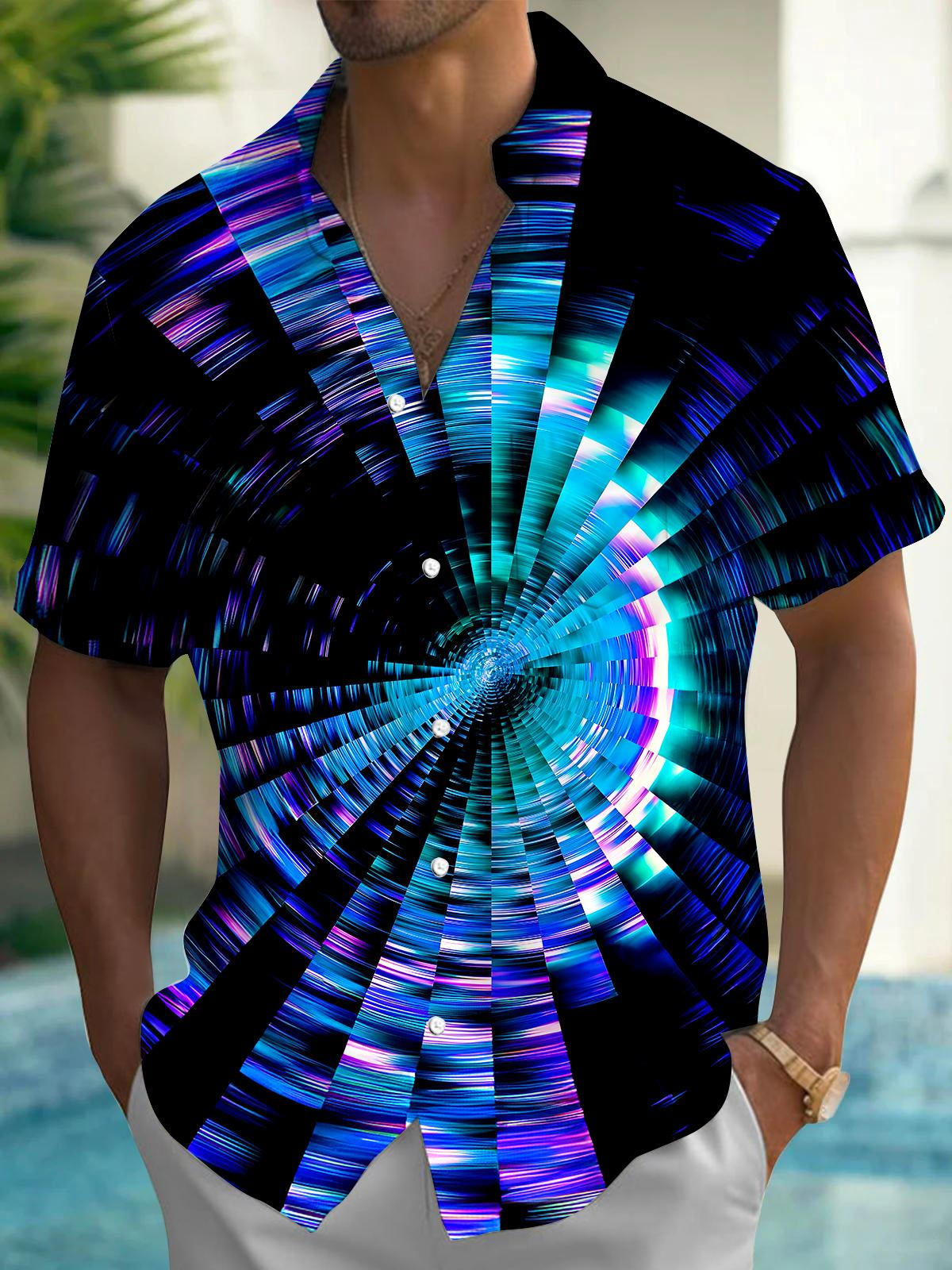 Tie Dye Men's Pocket Short Sleeve Shirts