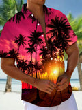 Coconut Tree Men's Pocket Short Sleeve Shirts