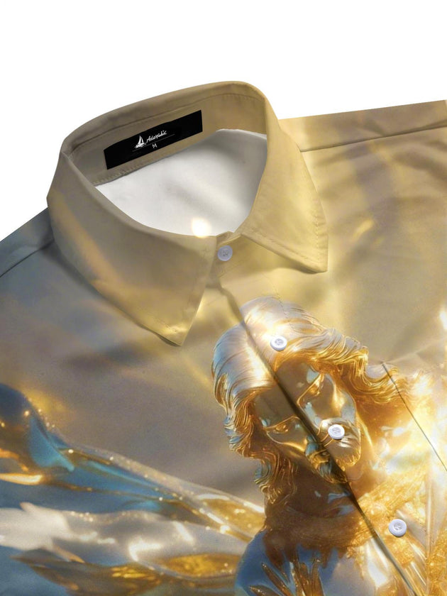 men's short sleeve shirt side view