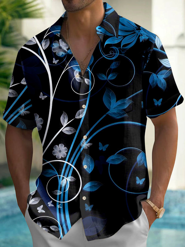 men's Hawaiian shirt front view tropical beach vacation