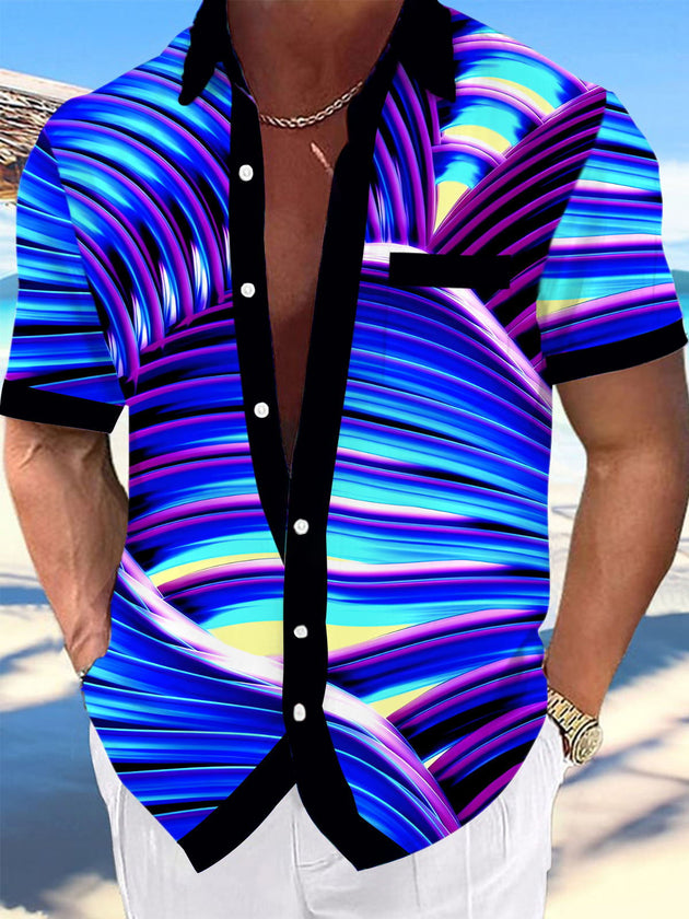 men's abstract print shirt front view