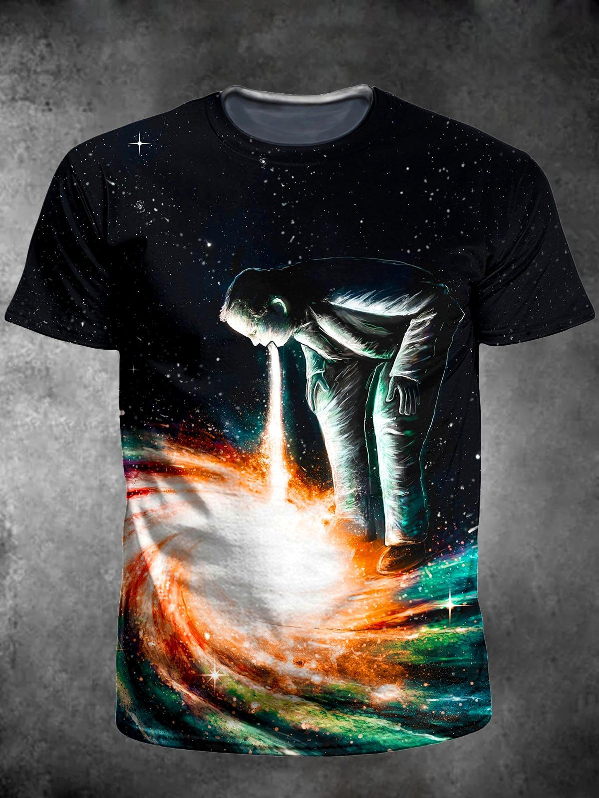 Universe Round Neck Short Sleeve Men's T-shirt