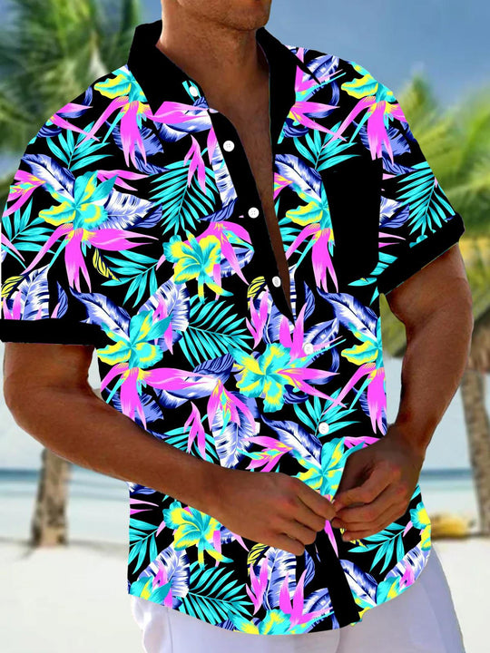 men's Hawaiian shirt front view tropical beach vacation