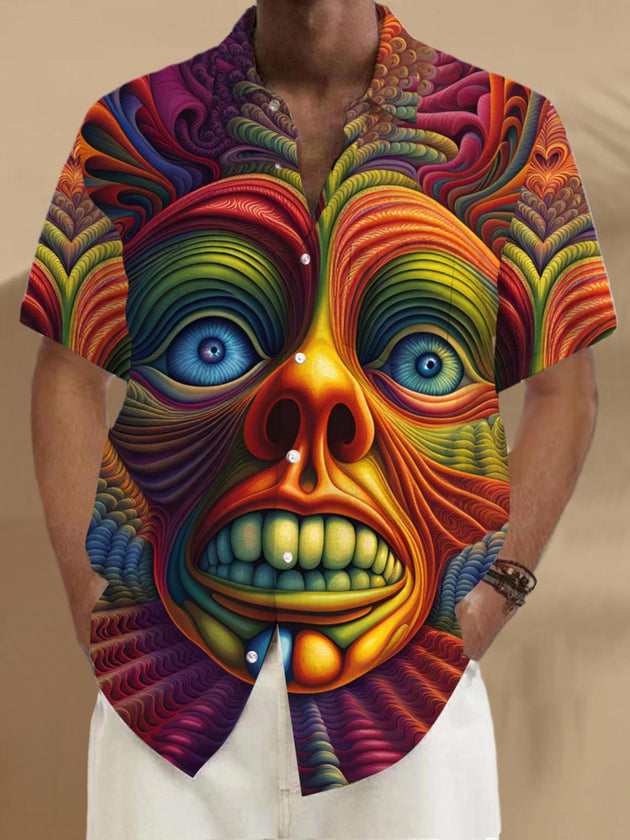 men's patterned sweater shirt front view