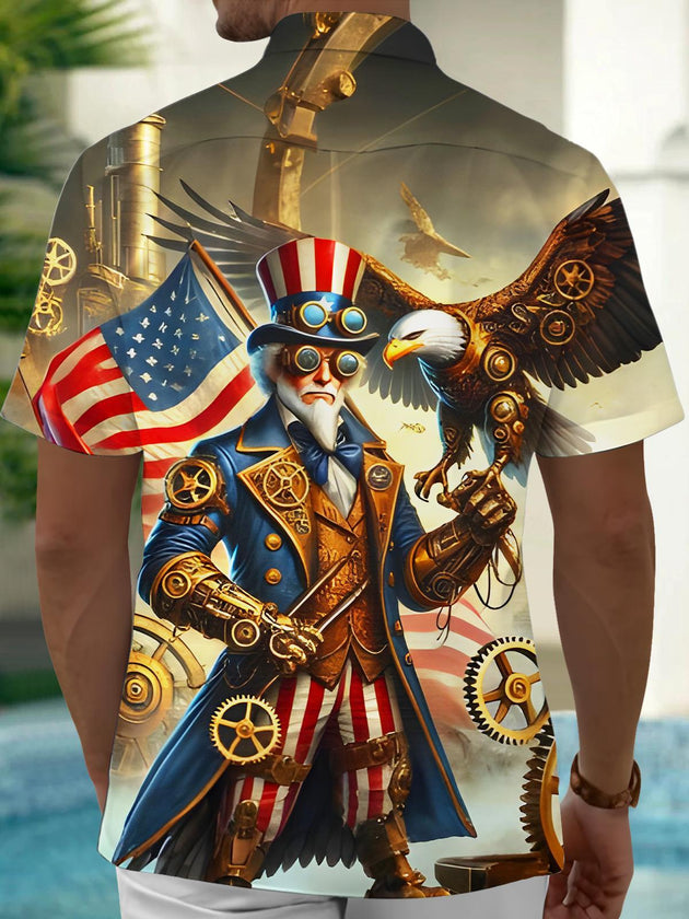 men's patriotic shirt back view