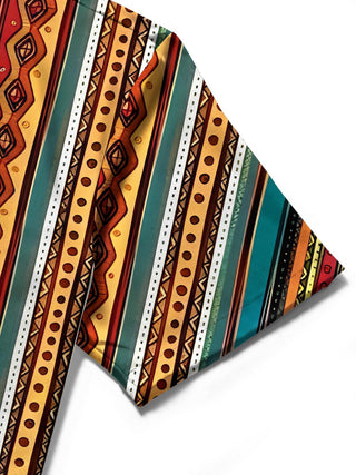 men's printed shirt close-up short sleeve
