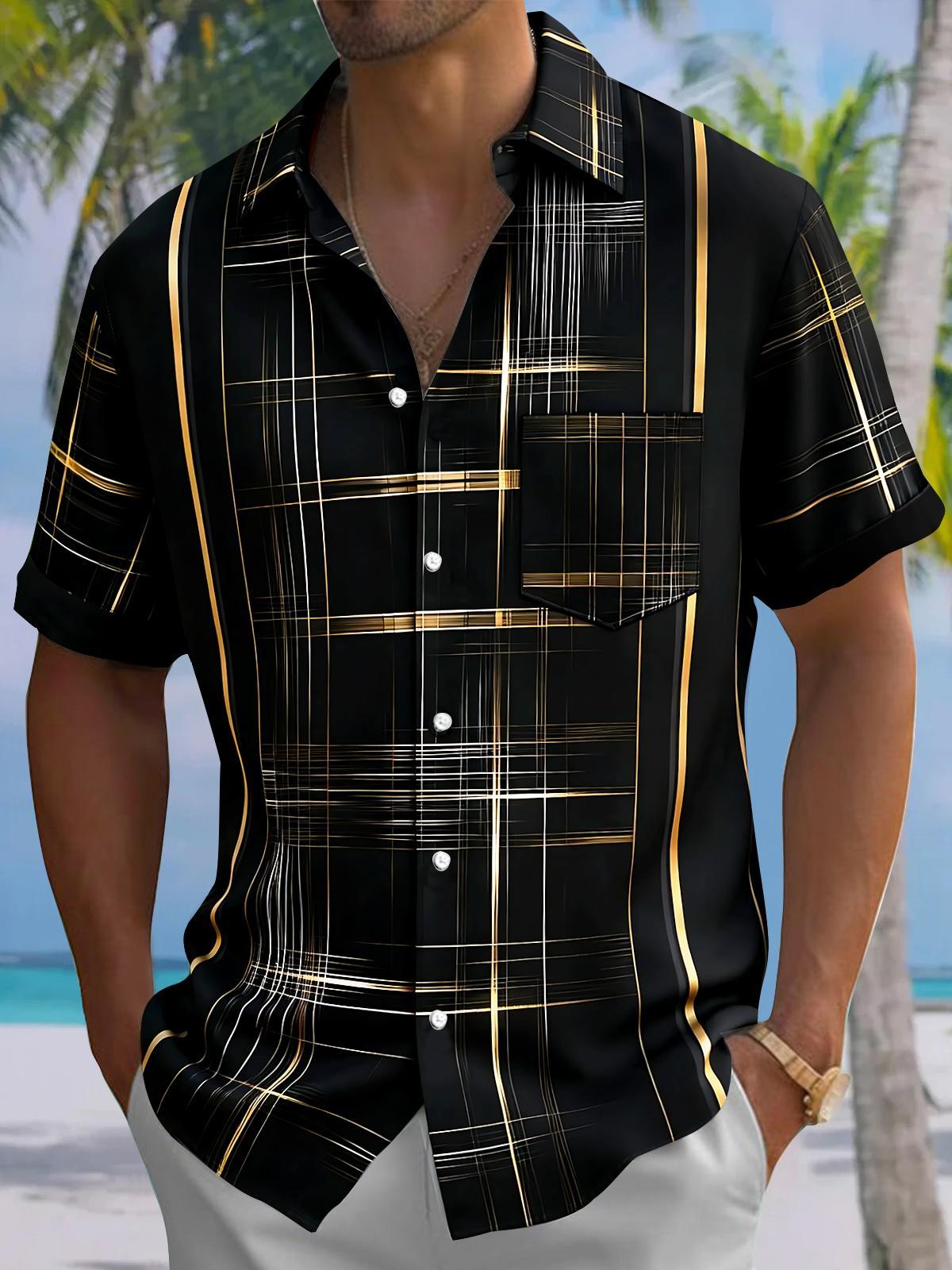 Geometry Men's Pocket Short Sleeve Shirts