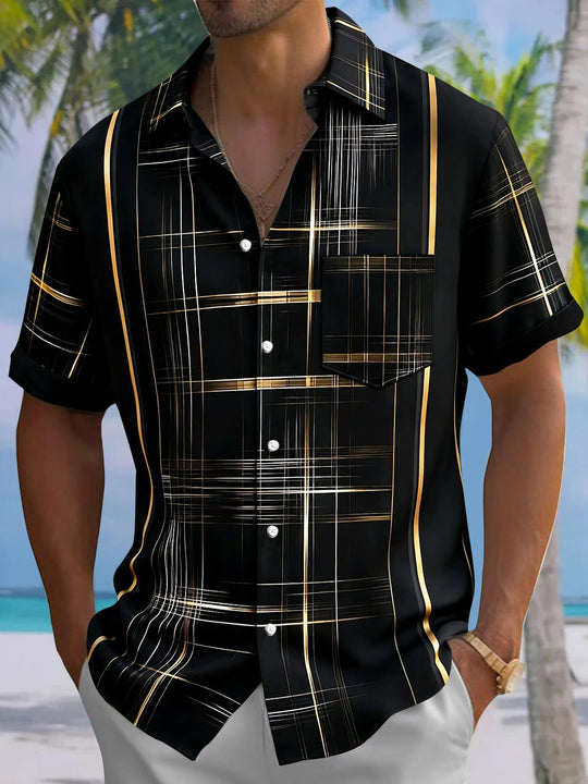 Geometry Men's Pocket Short Sleeve Shirts