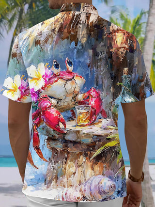 men's artistic design shirt back view