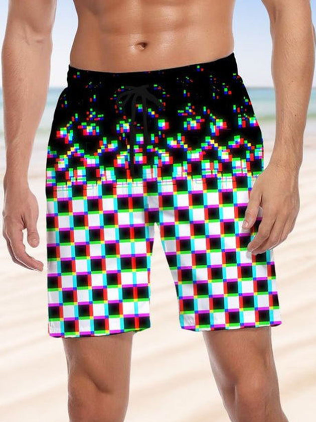 men's geometric print casual pants front view