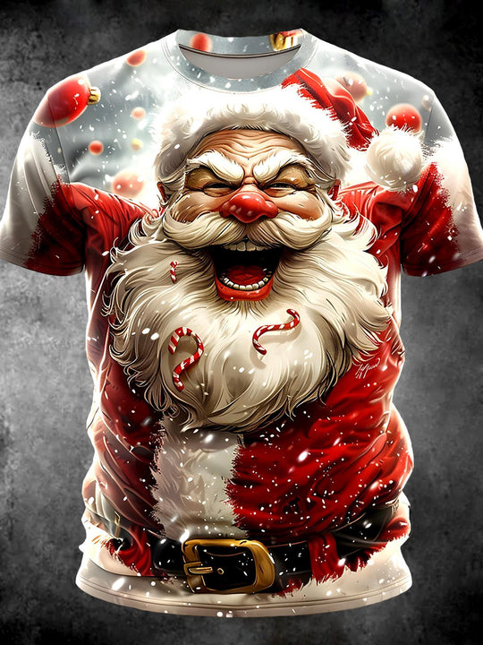 men's Christmas graphic t-shirt front view holiday party