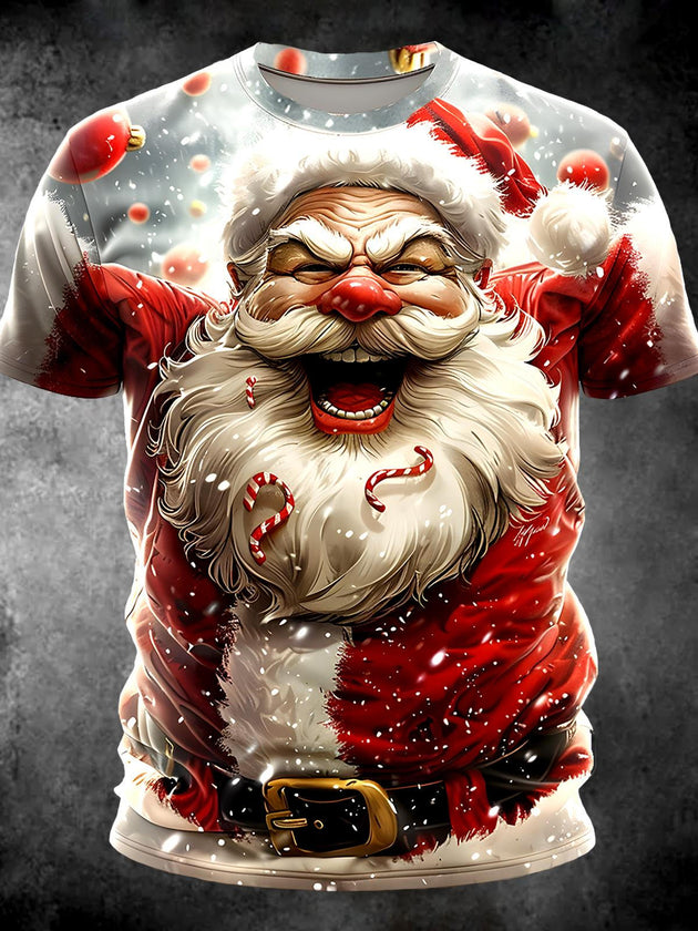 men's Christmas graphic t-shirt front view holiday party