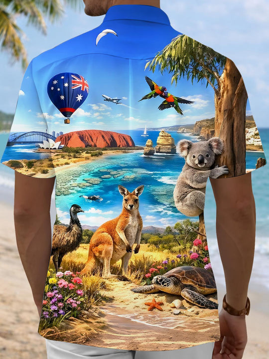 men's aloha shirt back view