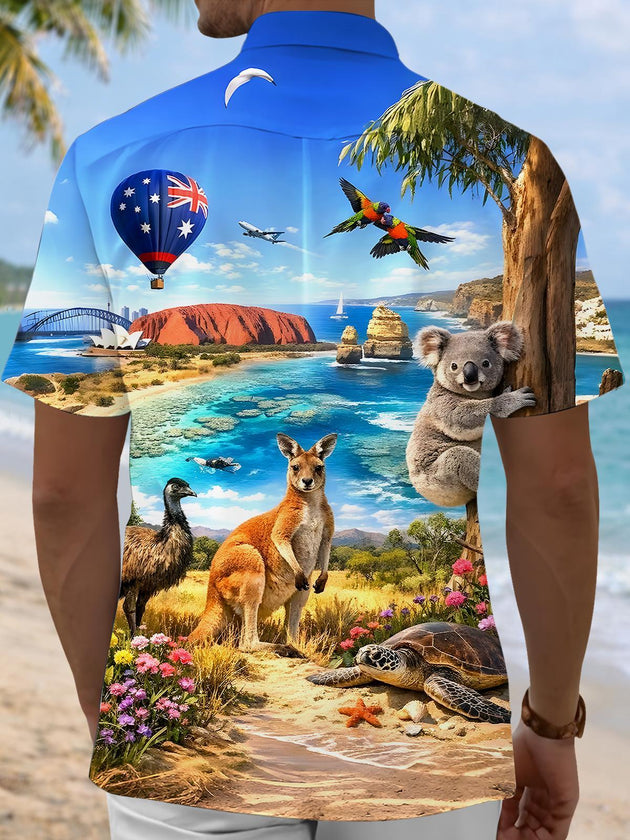 men's aloha shirt back view