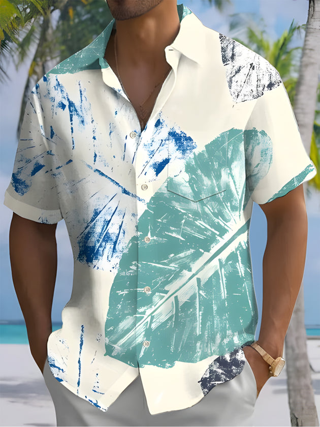 men's Hawaiian shirt front view tropical beach vacation