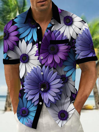 men's floral shirt front view