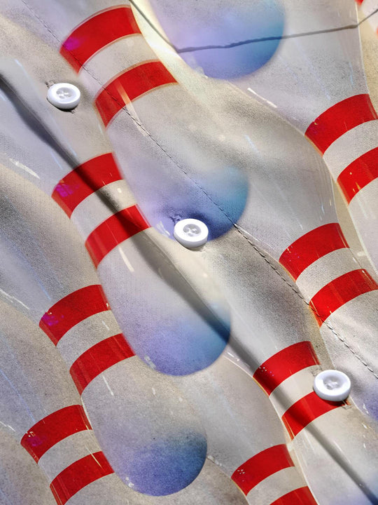 men's short sleeve bowling shirt flat lay pattern detail