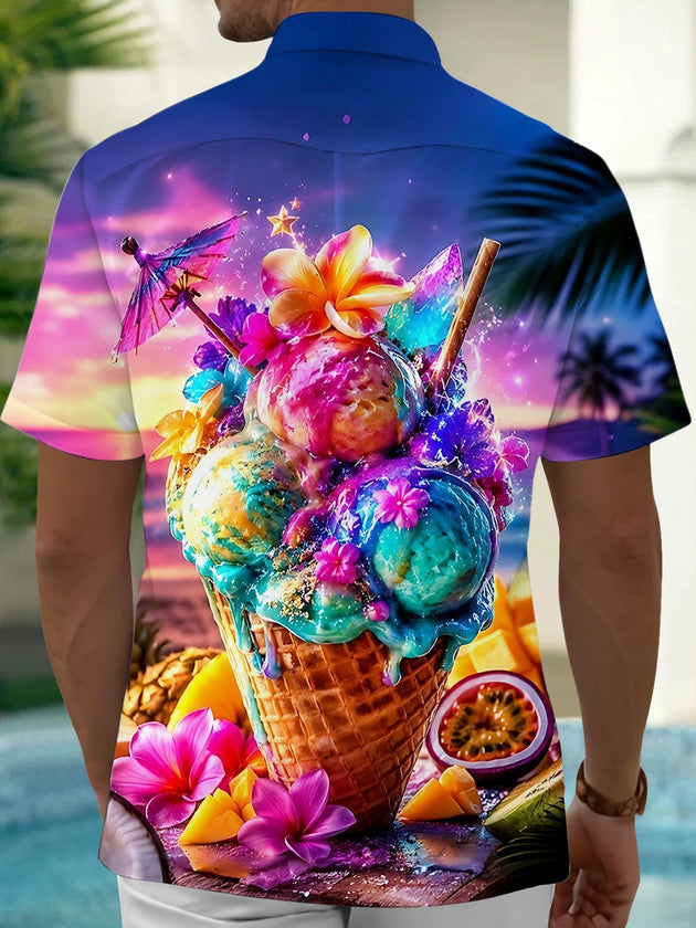 Ice Cream Men's Pocket Short Sleeve Shirts