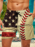 American flag Baseball Men's Shorts With Pocket