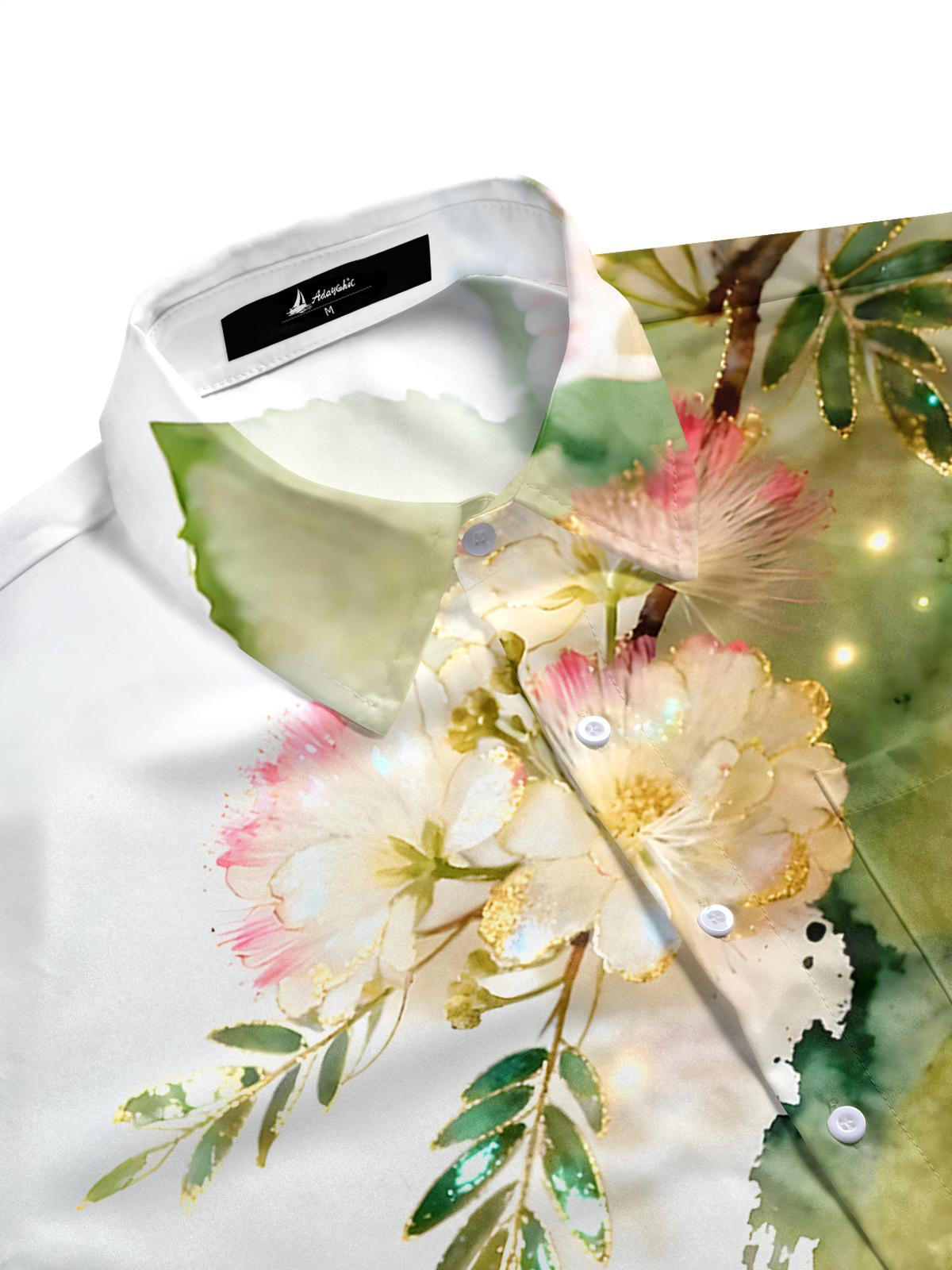 Floral Men's Pocket Short Sleeve Shirts