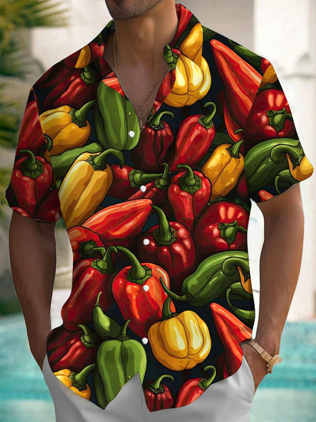 Men's chili pocket short sleeve shirt front view