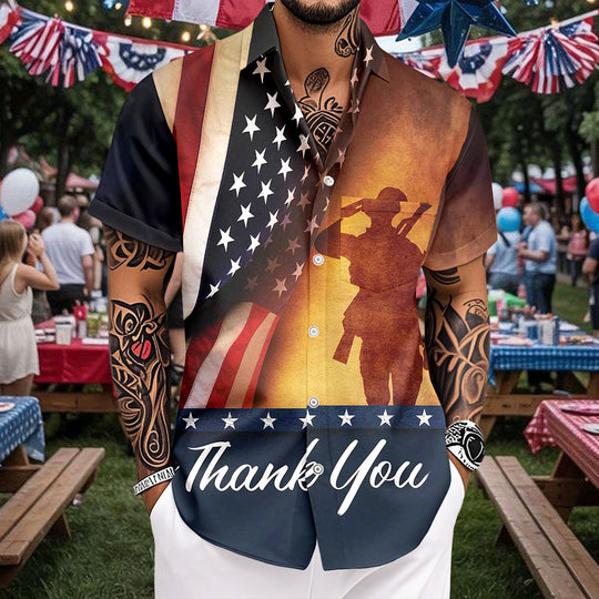 men's button up shirt Independence Day view 26