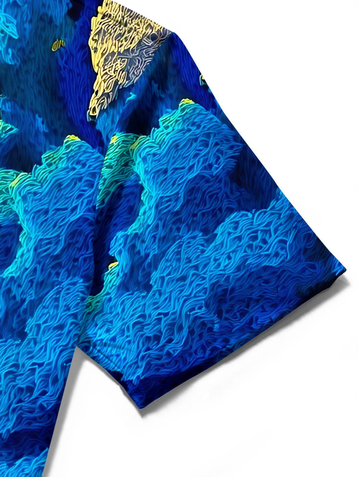 Lighthouse Print Men's Pocket Short Sleeve Shirts