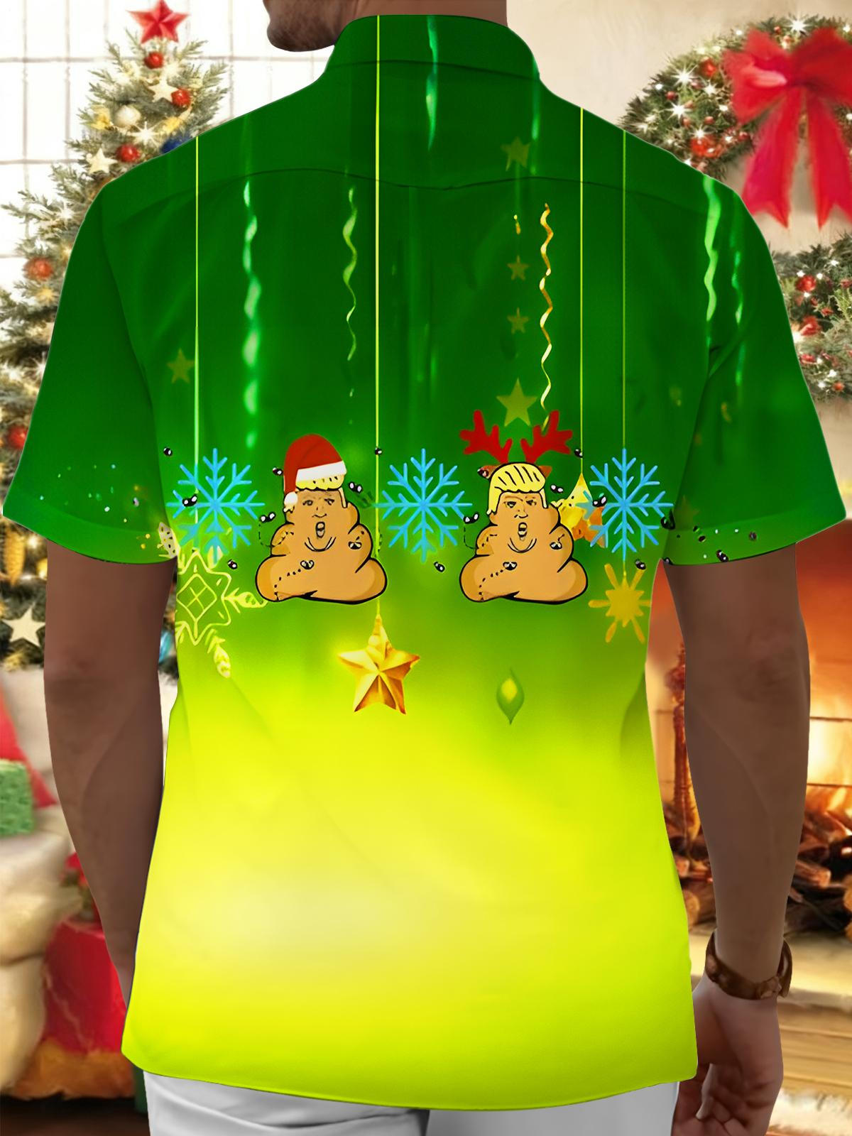 Funny Spoof Christmas Men's Pocket Short Sleeve Shirts