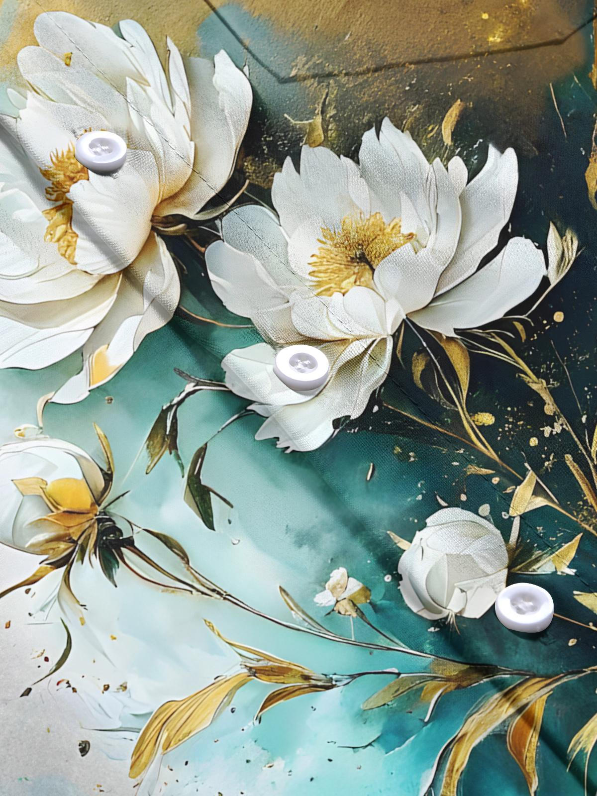 Floral Men's Pocket Short Sleeve Shirts