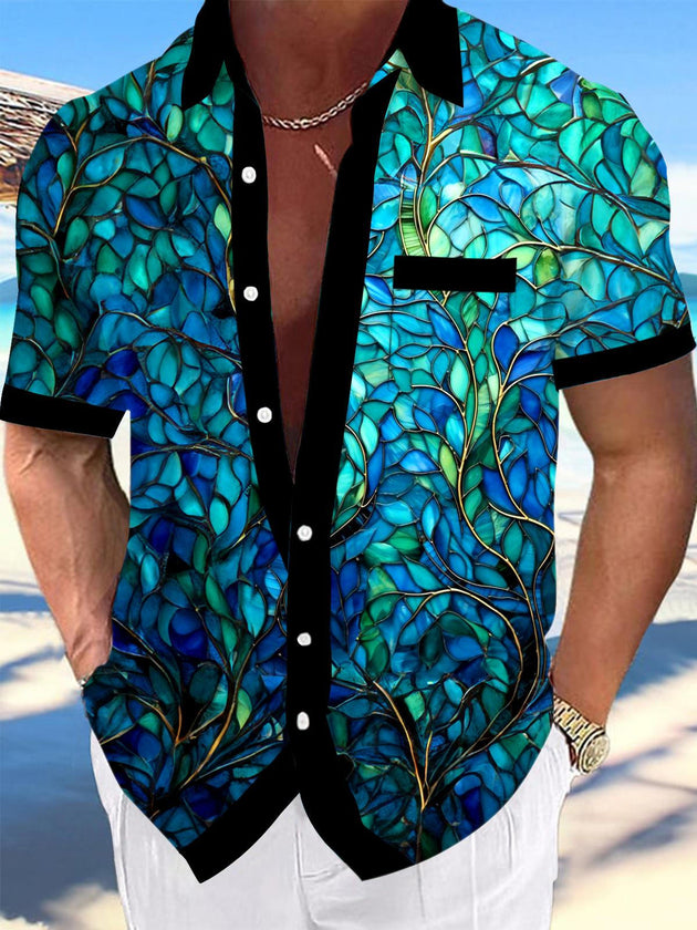 men's Hawaiian shirt front view tropical beach vacation