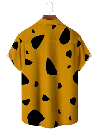 Back view of men's short sleeve pocket shirt