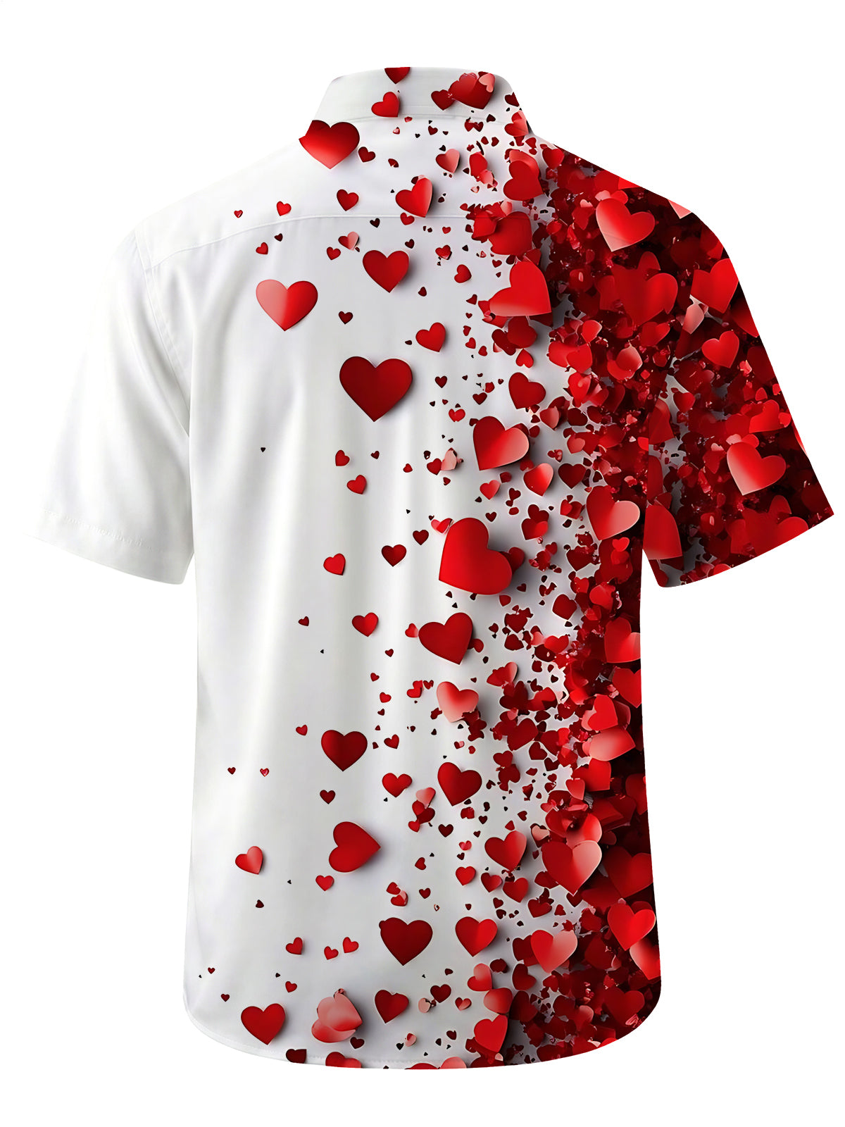 Valentine's Day Heart Print Men's Pocket Short Sleeve Shirts