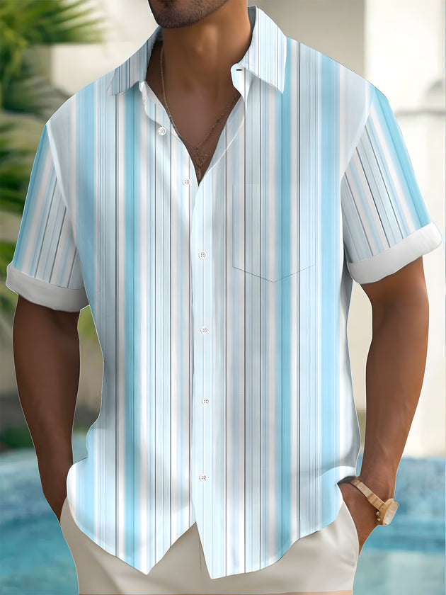 men's geometric print shirt front view