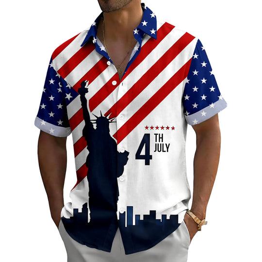 men's casual shirt front view Independence Day